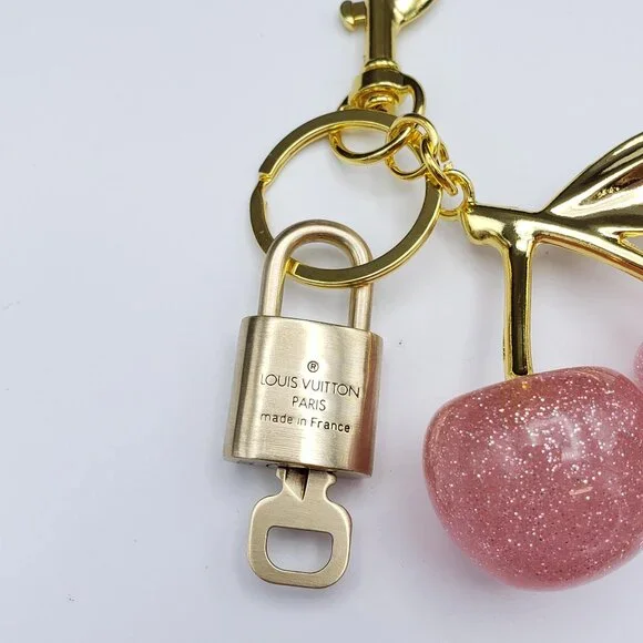 Authentic Louis Vuitton Lock & Key with Unbranded Apple Charm, Keychain - Picture 8 of 10